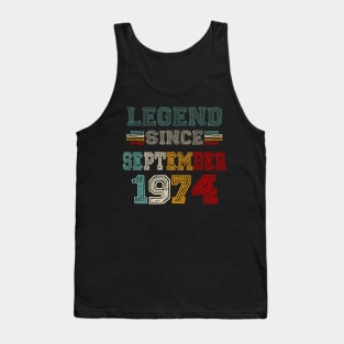 49 Years Old Legend Since September 1974 49th Birthday Tank Top